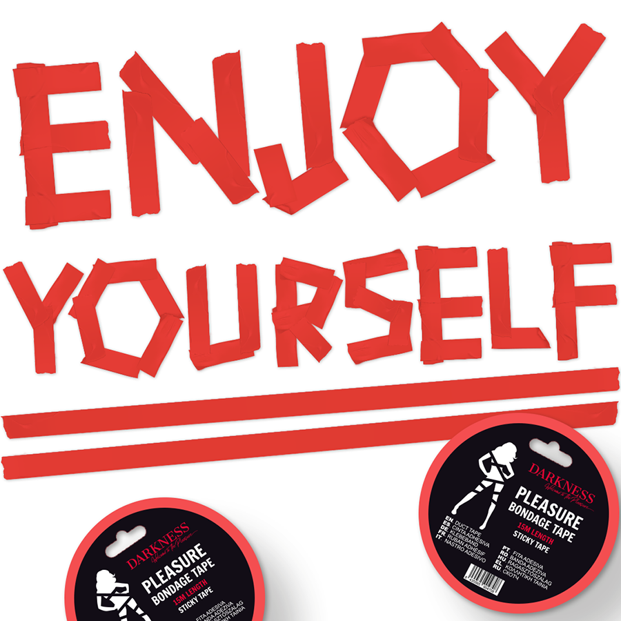 DARKNESS - CINTA PARA BONDAGE ROJO ADHESIVA 15M - Imagen 3