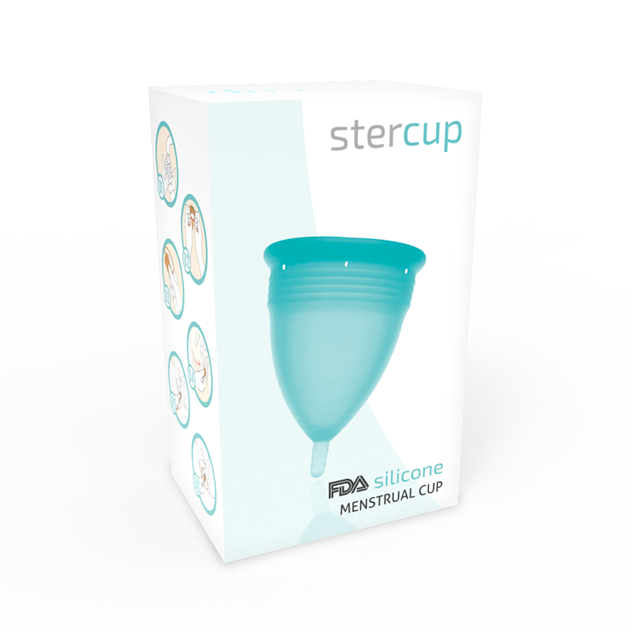STERCUP - COPA MENSTRUAL FDA SILICONA AQUAMARINA - TALLA S - Imagen 3