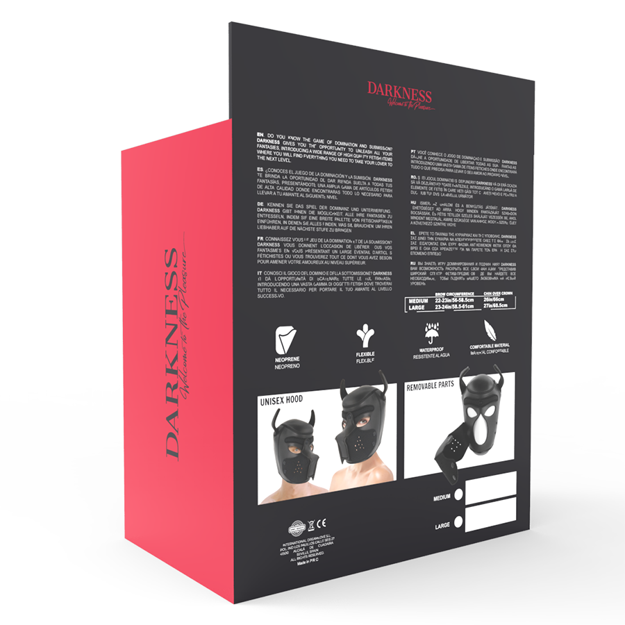 DARKNESS - MÁSCARA PERRO DE NEOPRENO CON HOCICO EXTRAÍBLE L - Imagen 8