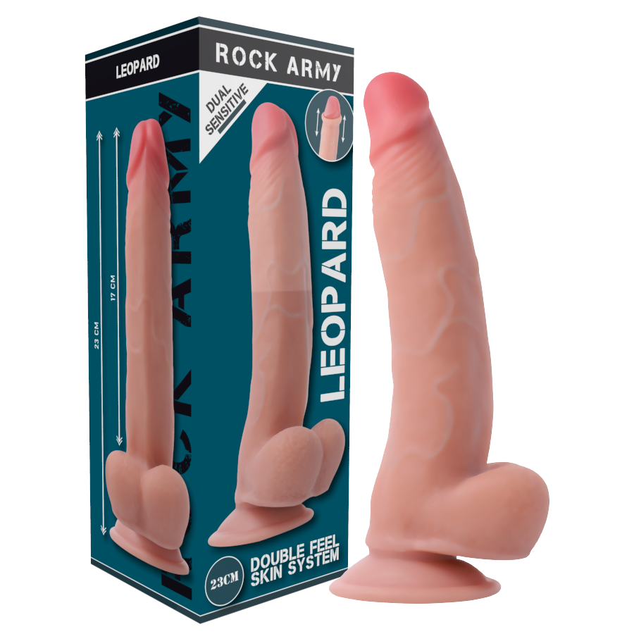 ROCKARMY - DUAL DENSITY LEOPARD DILDO REALISTA 23 CM -O- 4.77 CM - Imagen 11