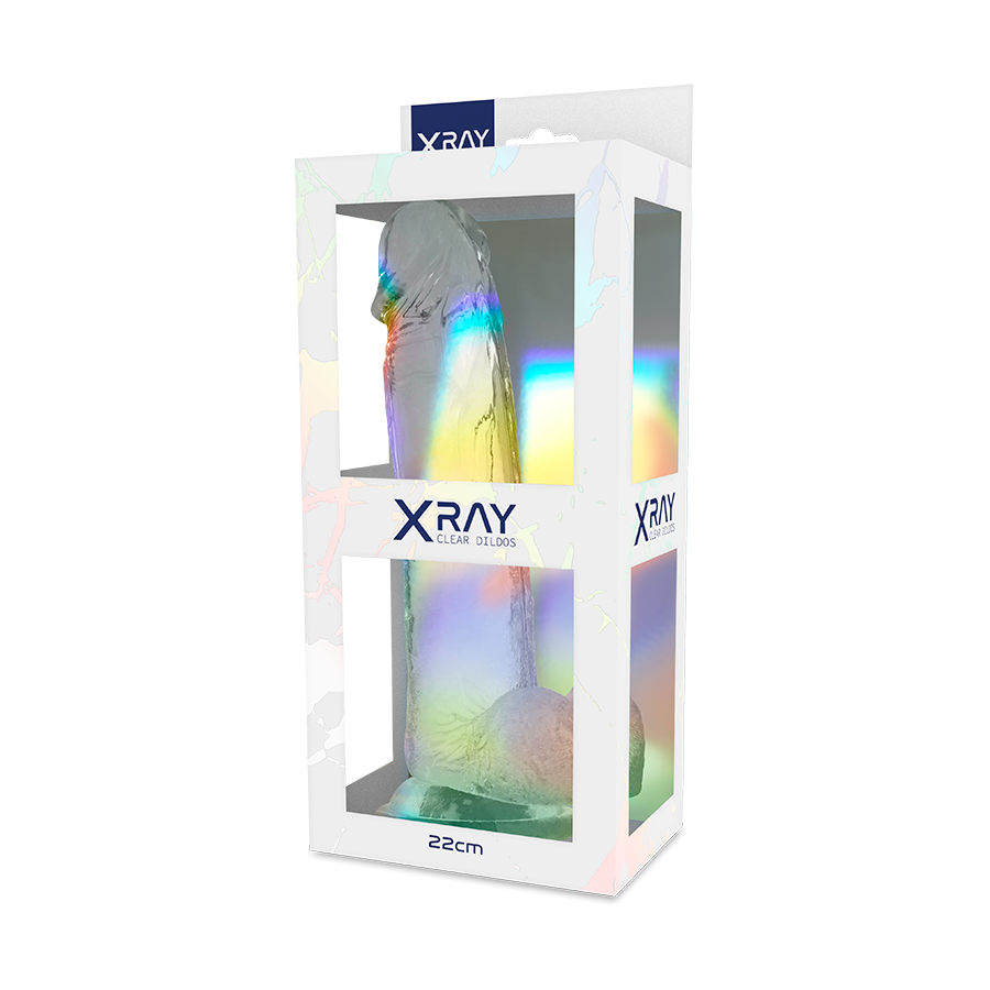 X RAY - CLEAR DILDO REALISTA TRANSPARENTE 22 CM -O- 4.6 CM - Imagen 8