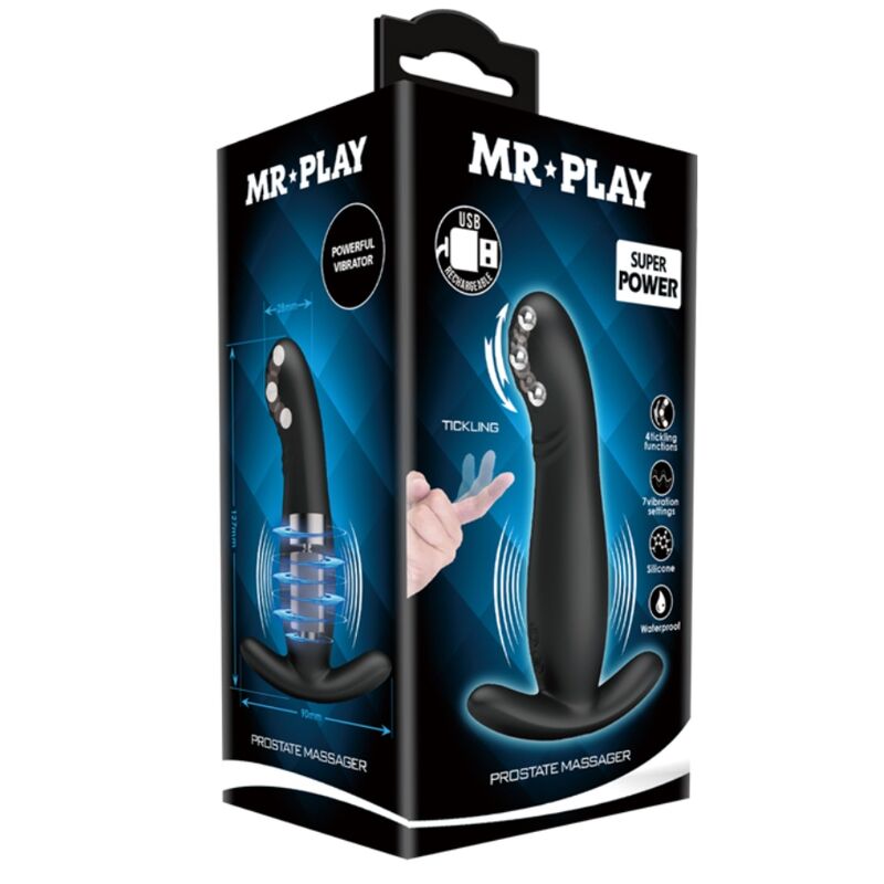 MR PLAY - MASAJEADOR DE PROSTATA NEGRO RECARGABLE - Imagen 10