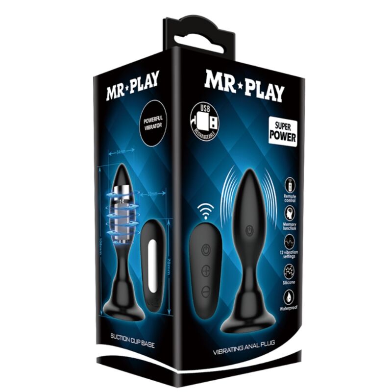 MR PLAY - PLUG ANAL CON VIBRACION NEGRO CONTROL REMOTO - Imagen 10