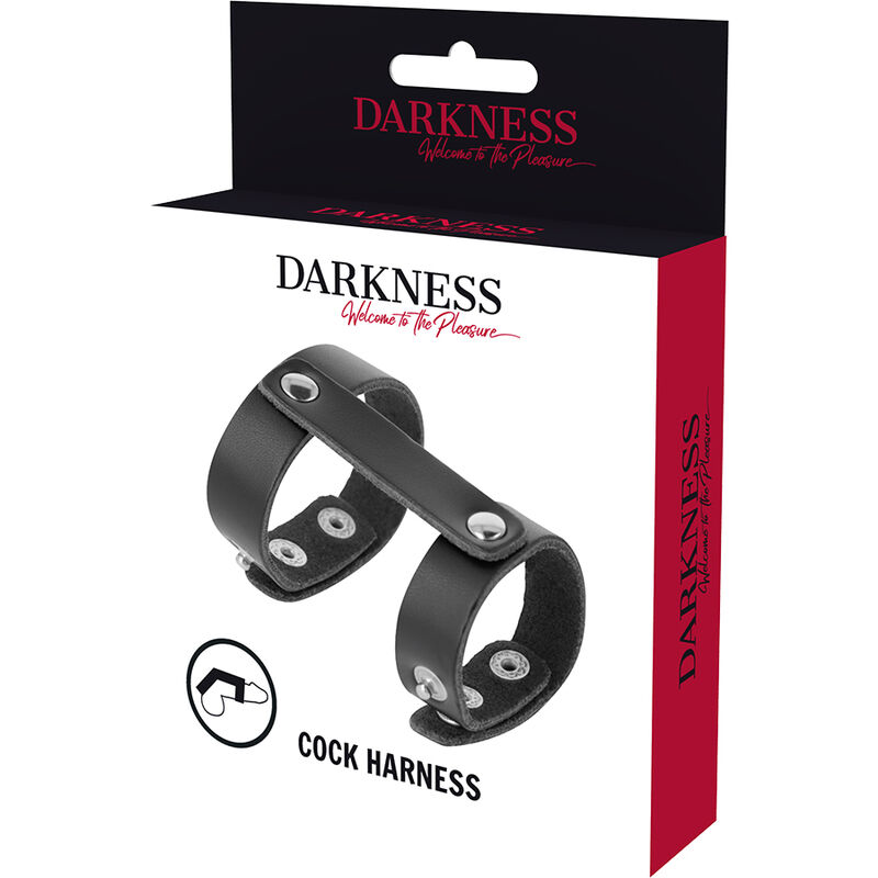 DARKNESS - ANILLO PENE Y TESTICULOS AJUSTABLE LEATHER - Imagen 6