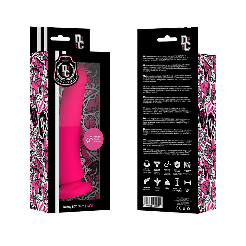 DELTA CLUB - TOYS DILDO ROSA SILICONA MEDICA 17 CM -O- 3 CM - Imagen 7