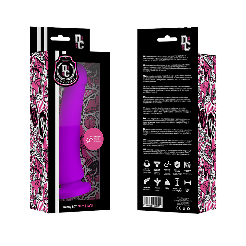 DELTA CLUB - TOYS DILDO LILA SILICONA MEDICA 17 CM -O- 3 CM - Imagen 7
