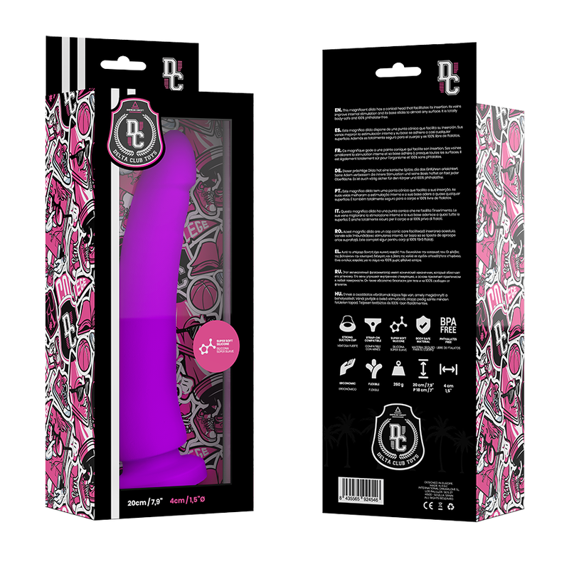 DELTA CLUB - TOYS DILDO LILA SILICONA MEDICA 20 CM -O- 4 CM - Imagen 5