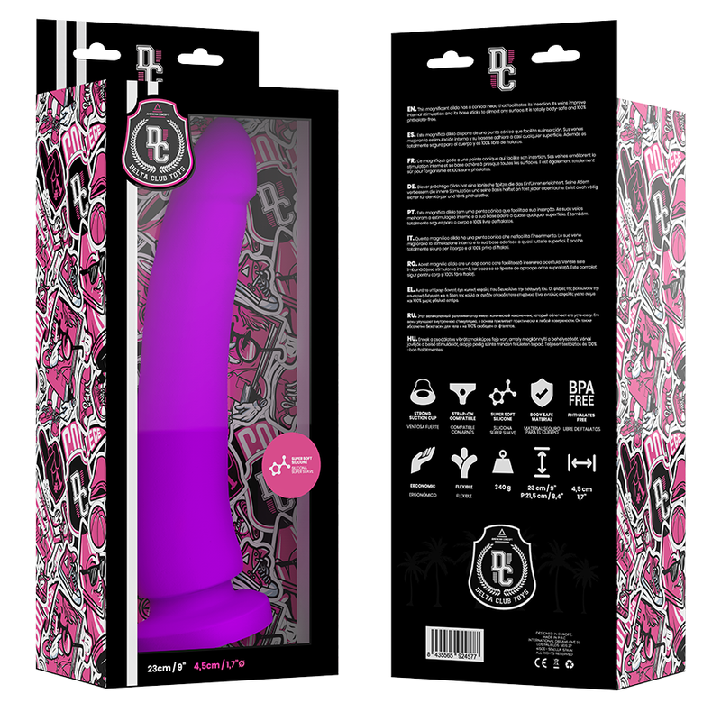 DELTA CLUB - TOYS DILDO LILA SILICONA MEDICA 23 CM -O- 4.5 CM - Imagen 5