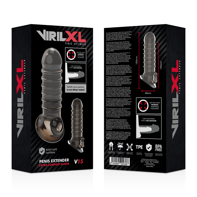 VIRILXL - EXTENSION Y FUNDA DE PENE V15 NEGRO - Imagen 7