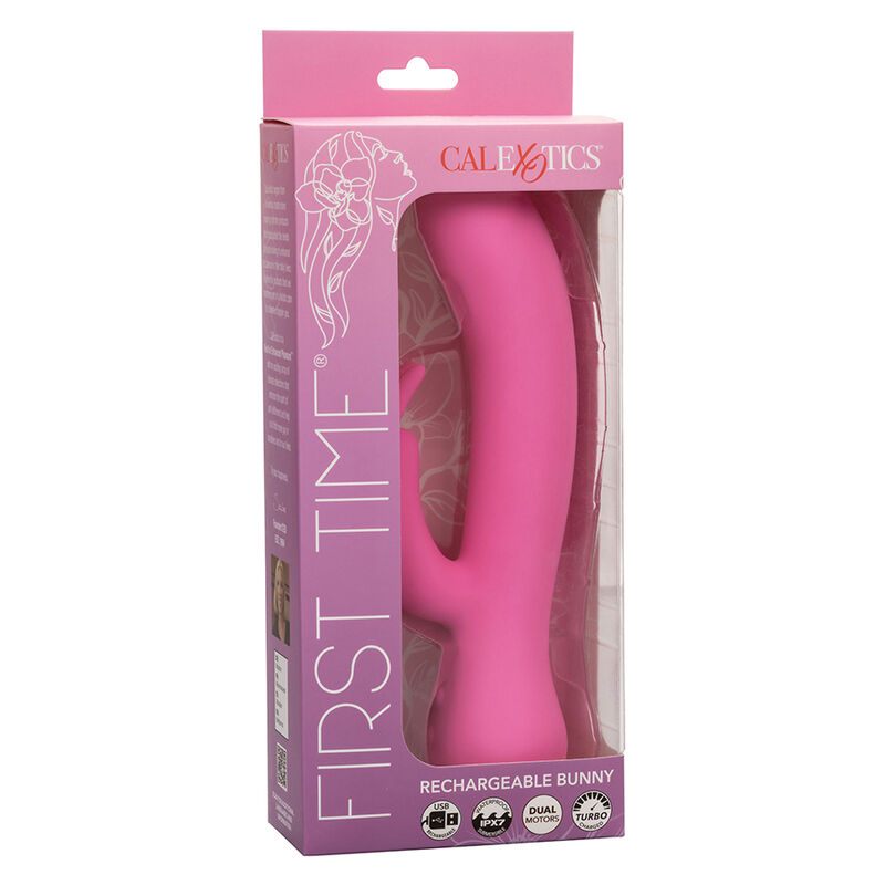 CALEXOTICS - FIRST TIME VIBRADOR RABBIT RECARGABLE ROSA - Imagen 11