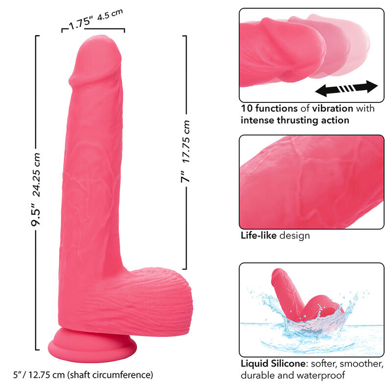 CALEXOTICS - STUDS VIBRADOR REALÍSTICO 10 VIBRACIONES Y ROSA - Imagen 9