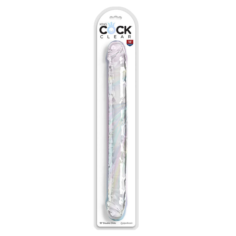 KING COCK - DOUBLE TROUBLE DILDO DOBLE 46 CM TRANSPARENTE - Imagen 5