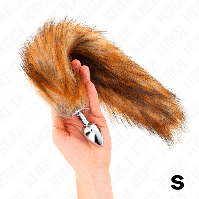 KINK - PLUG ANAL TALLA S 7 X 3 CM CON COLA SINTÉTICA 40 CM MARRÓN - Imagen 3