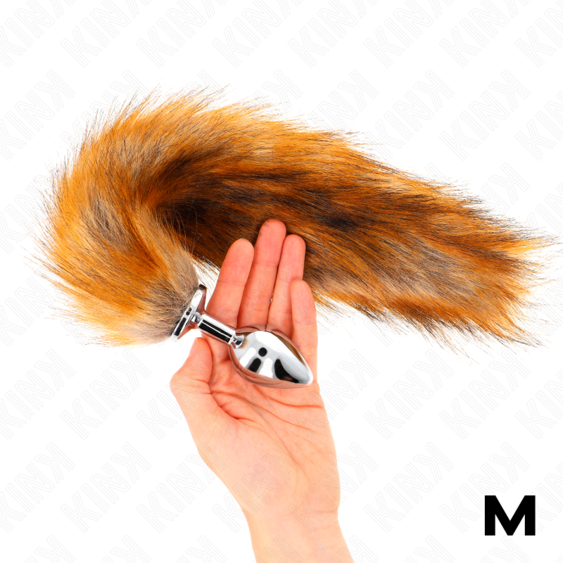 KINK - PLUG ANAL TALLA M 8 X 3.5 CM CON COLA SINTÉTICA 40 CM MARRÓN - Imagen 3