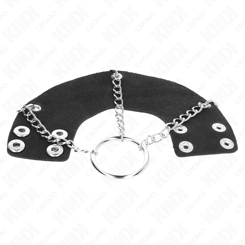 KINK - ANILLO PENE 4 CM CADENA 7 CM METAL CON CINTURÓN CUERO - Imagen 6