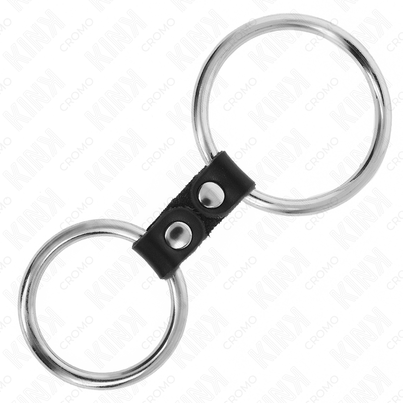 KINK - ANILLO PENE DOBLE METAL 3.7 CM A 5 CM CONECTADOS POR CORREA POLIPIEL MODELO 2 - Imagen 5