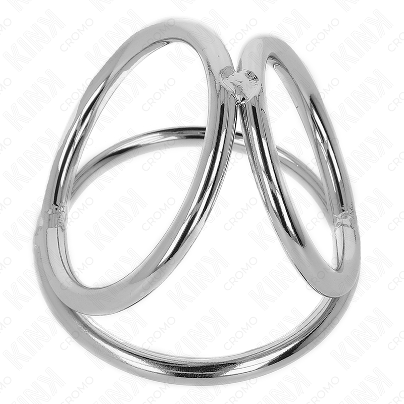 KINK - ANILLO PENE TRIPLE METAL CROMADO 3.8 CM A 5 CM MODELO 2 - Imagen 6