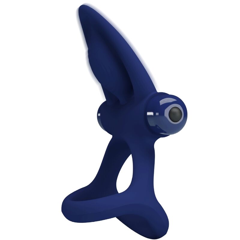 PRETTY LOVE - MAT DOBLE ANILLO CON VIBRACIÓN & ESTIMULADOR AZUL - Imagen 3