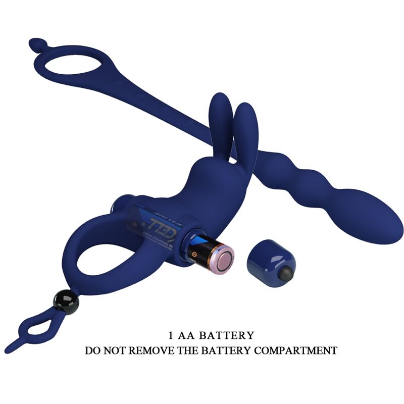 PRETTY LOVE - AYAD ANILLO VIBRADOR RABBIT CON PLUG AZUL - Imagen 10