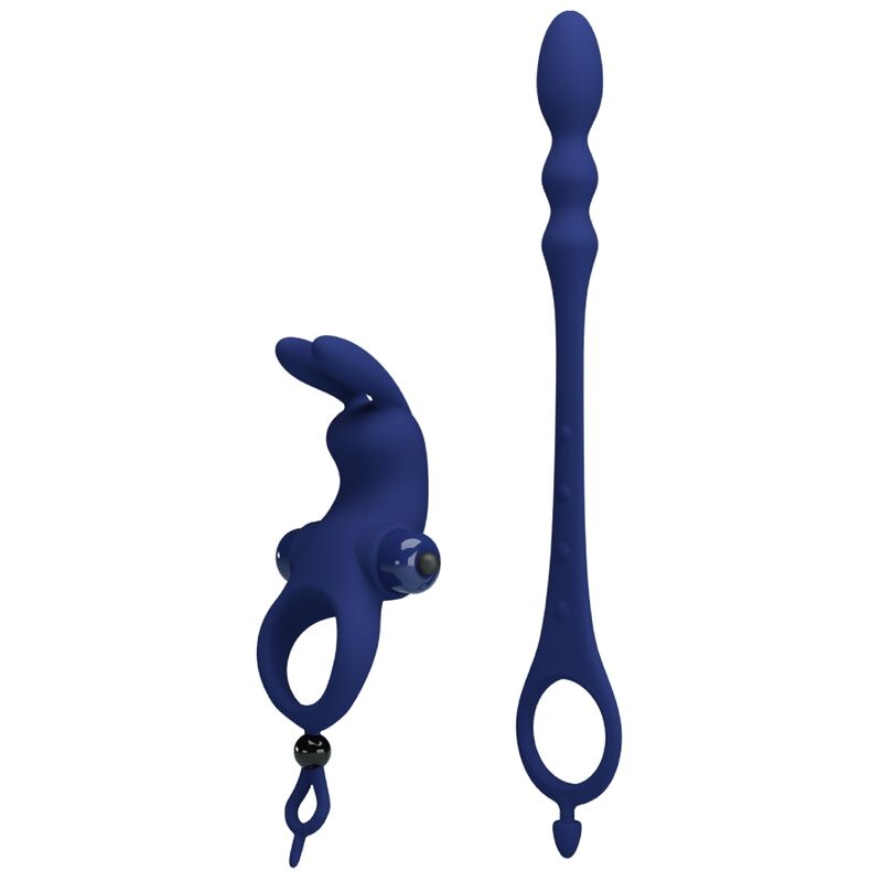 PRETTY LOVE - AYAD ANILLO VIBRADOR RABBIT CON PLUG AZUL - Imagen 6