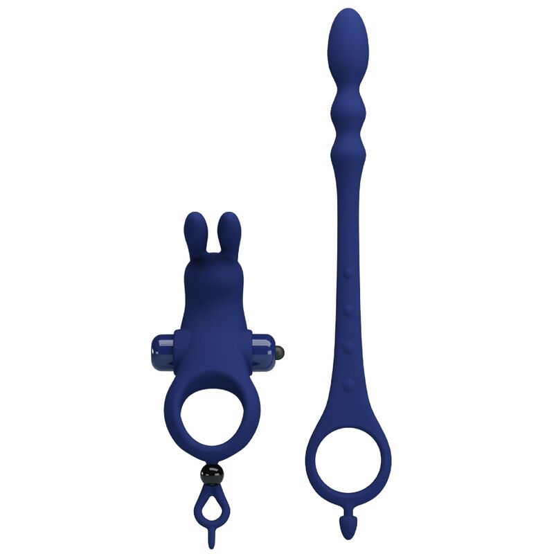 PRETTY LOVE - AYAD ANILLO VIBRADOR RABBIT CON PLUG AZUL - Imagen 5