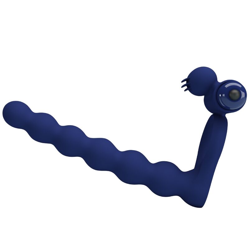 PRETTY LOVE - AJMAL ANILLO VIBRADOR CON PLUG AZUL - Imagen 3