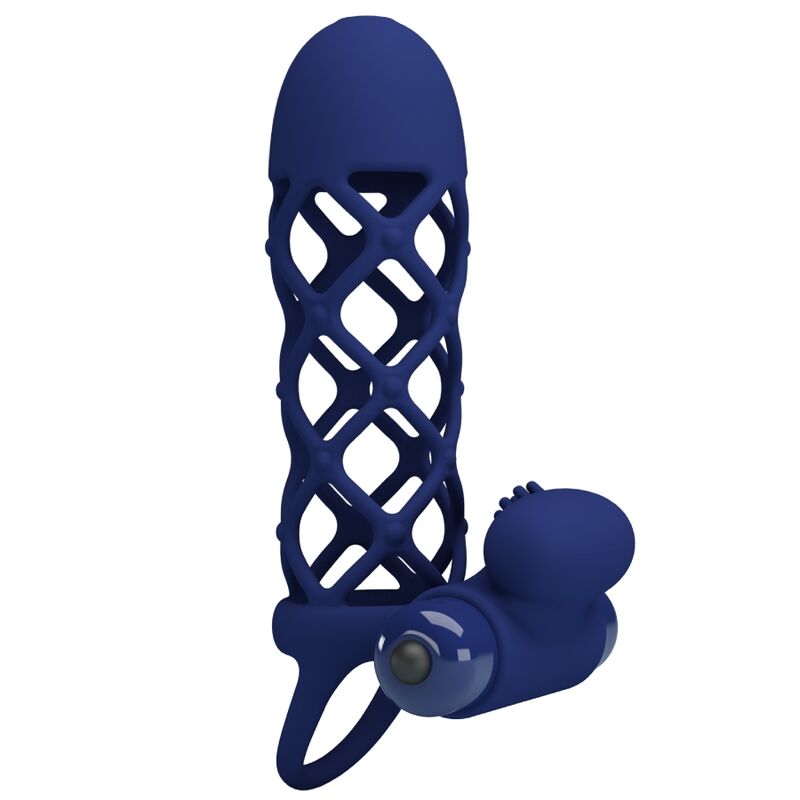 PRETTY LOVE - GIANN ANILLO VIBRADOR CON FUNDA DE SILICONA AZUL - Imagen 4