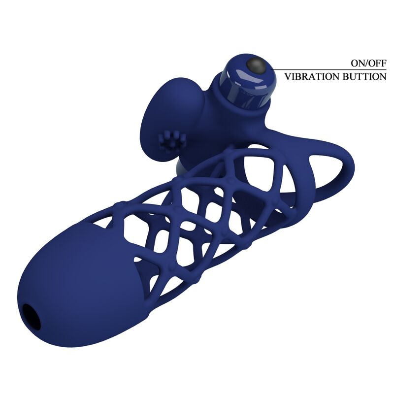 PRETTY LOVE - GIANN ANILLO VIBRADOR CON FUNDA DE SILICONA AZUL - Imagen 6