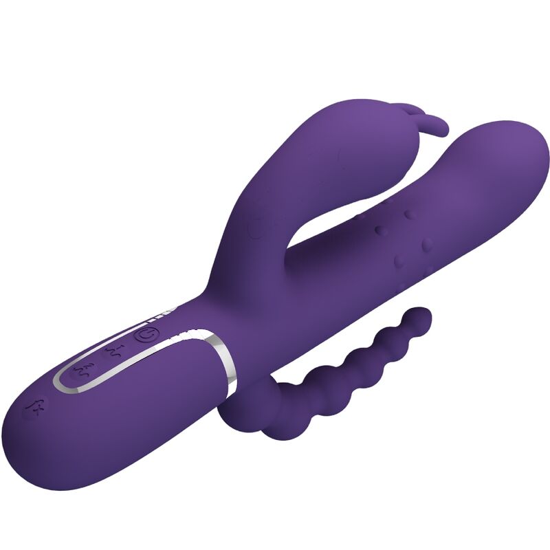 PRETTY LOVE - CAMMY TRIPLE VIBRADOR MULTIFUNCIÓN 4 EN 1 MORADO - Imagen 5