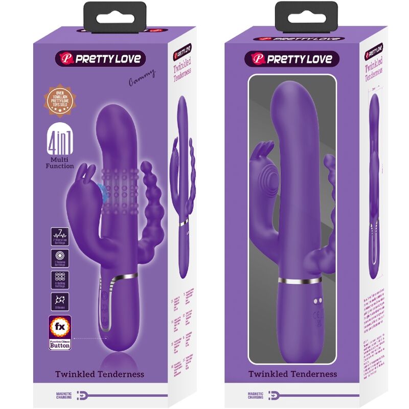 PRETTY LOVE - CAMMY TRIPLE VIBRADOR MULTIFUNCIÓN 4 EN 1 MORADO - Imagen 10