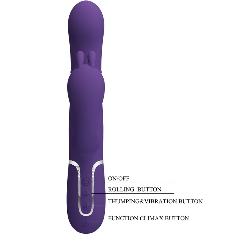 PRETTY LOVE - CAMMY TRIPLE VIBRADOR MULTIFUNCIÓN 4 EN 1 MORADO - Imagen 7
