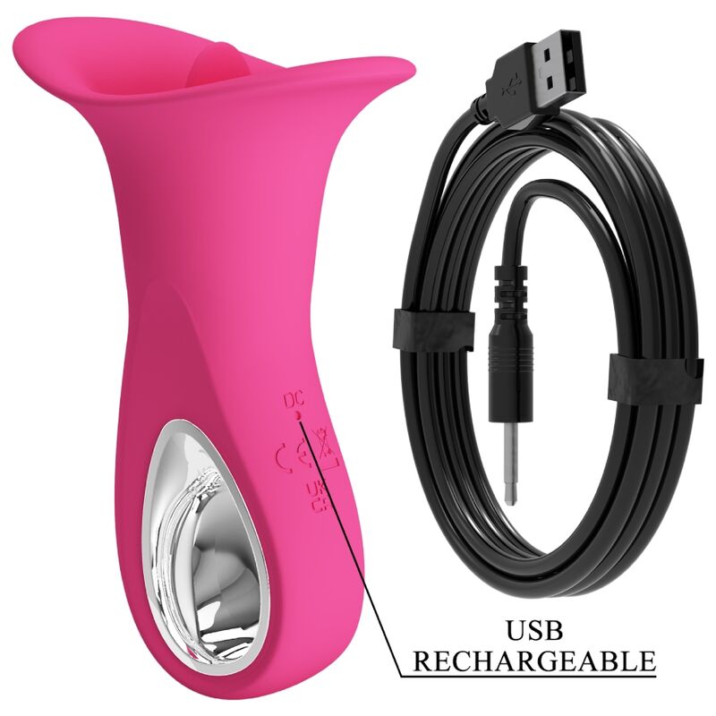 PRETTY LOVE - CLYDE VIBRADOR ORAL LENGUA VIBRADORA 12 VIBRACIONES ROSA - Imagen 9