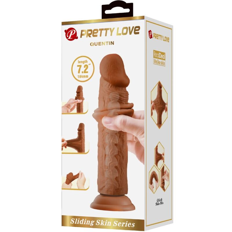 PRETTY LOVE - QUENTIN DILDO REALÍSTICO 18 CM MULATO - Imagen 7