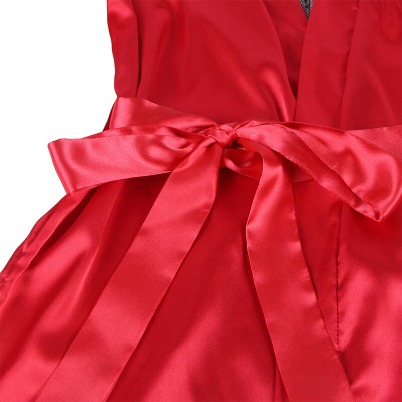 SUBBLIME - 954017 CAMISOLA DE ENCAJE ESPALDA TRANSPARENTE + TANGA ROJO/NEGRO S/M - Imagen 8