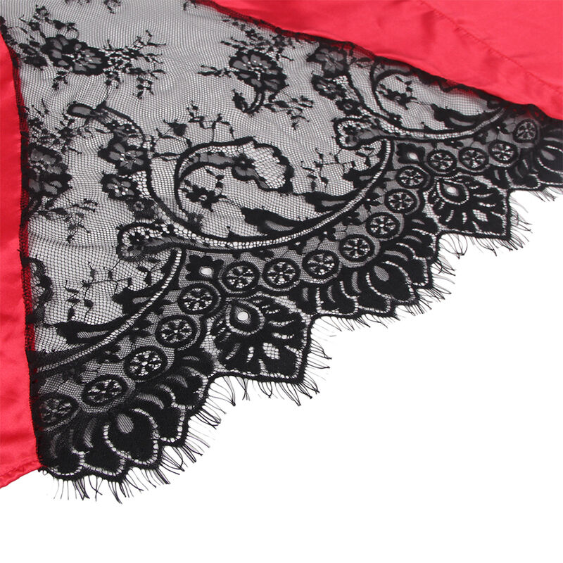 SUBBLIME - 954024 CAMISOLA DE ENCAJE ESPALDA TRANSPARENTE + TANGA ROJO/NEGRO L/XL - Imagen 10