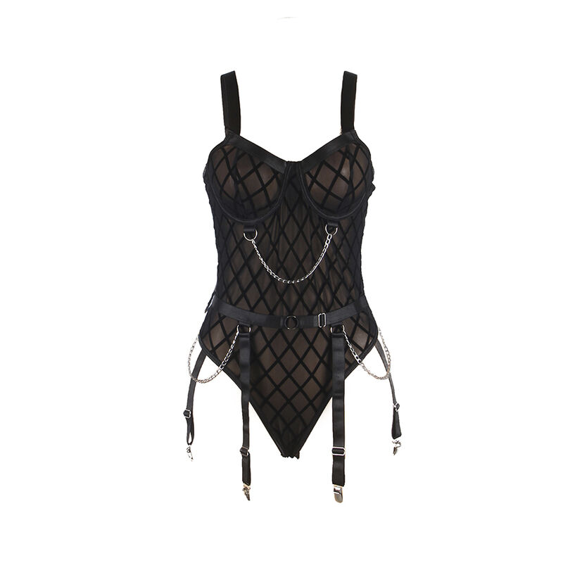 SUBBLIME - 954260 BODY CON CADENAS + LIGUEROS NEGRO S/M - Imagen 6