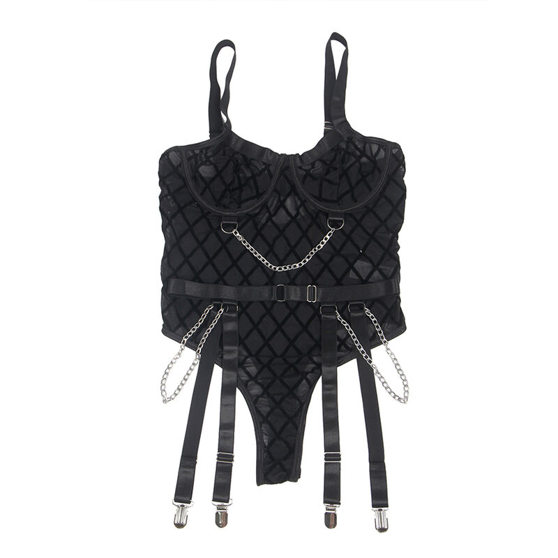 SUBBLIME - 954260 BODY CON CADENAS + LIGUEROS NEGRO S/M - Imagen 8