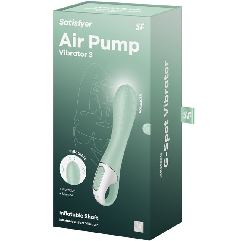 SATISFYER - AIR PUMP VIBRADOR 3 INFLABLE PUNTO G MENTA - Imagen 7