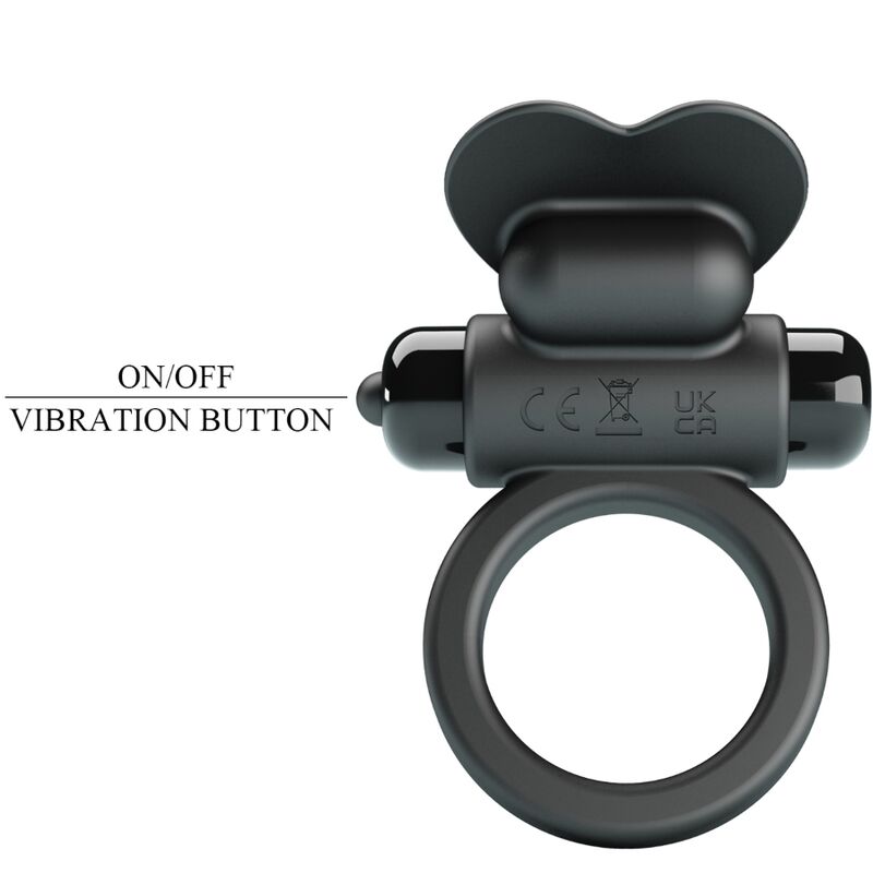PRETTY LOVE - DEBONAIRE ANILLO VIBRADOR CONEJO 10 VIBRACIONES NEGRO - Imagen 6