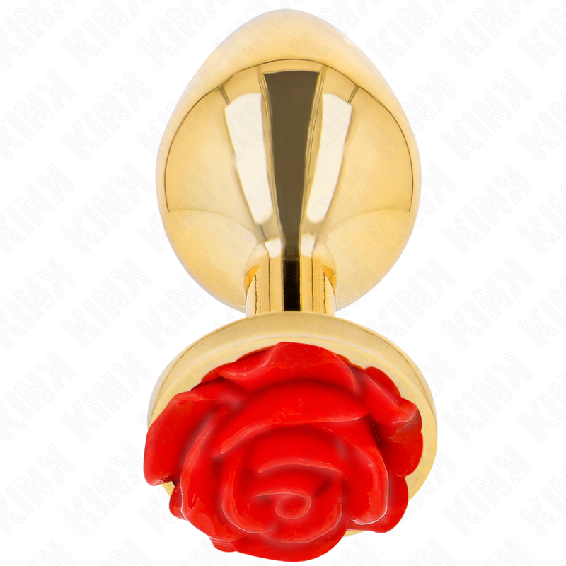 KINK - PLUG ANAL DORADO ROSA ROJA TALLA L - Imagen 3