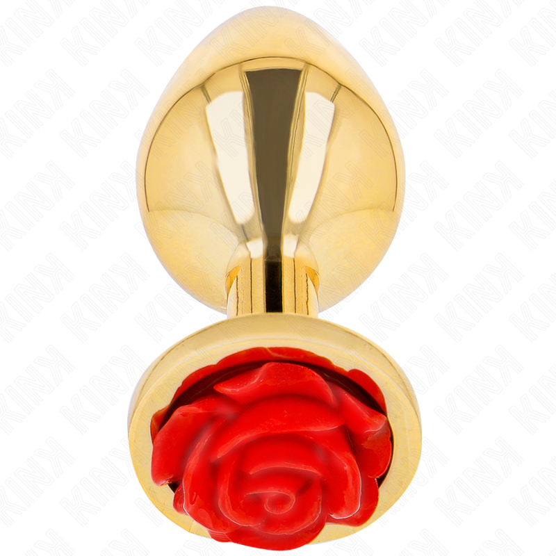 KINK - PLUG ANAL DORADO ROSA ROJA TALLA S - Imagen 4