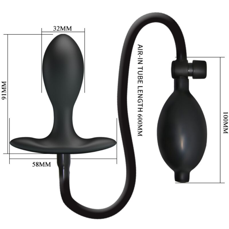 PRETTY LOVE - PLUG ANAL INFLABLE NEGRO - Imagen 7