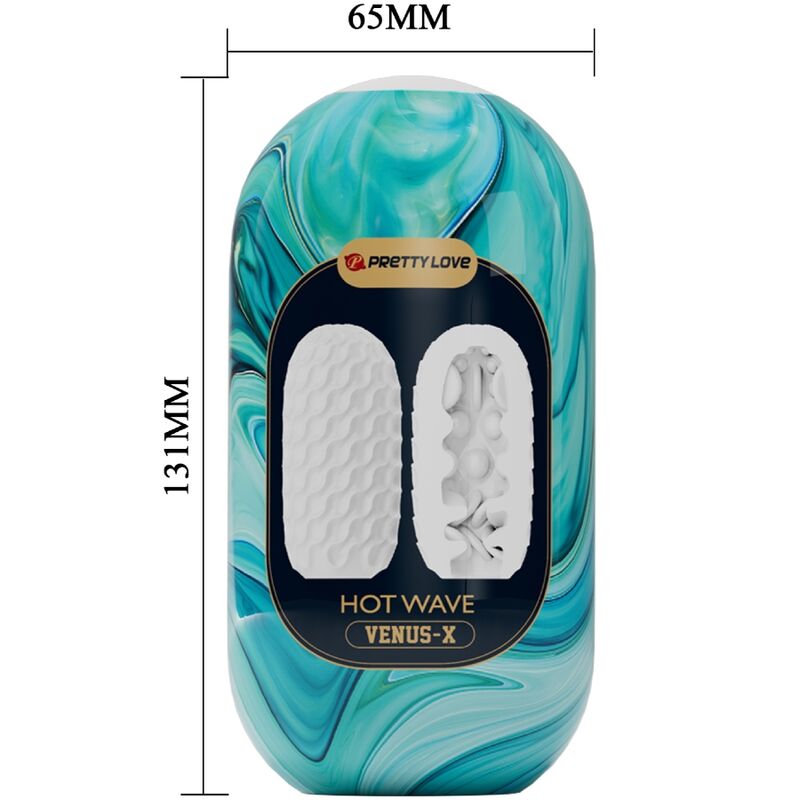 PRETTY LOVE - HOT WAVE MASTURBADOR MASCULINO SILICONA BLANCO - Imagen 4