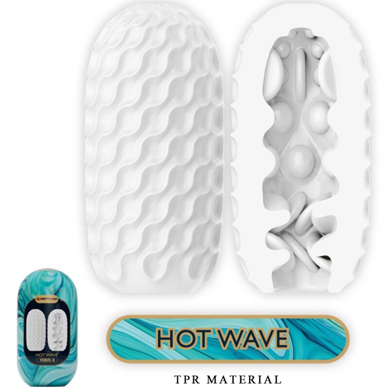 PRETTY LOVE - HOT WAVE MASTURBADOR MASCULINO SILICONA BLANCO - Imagen 3