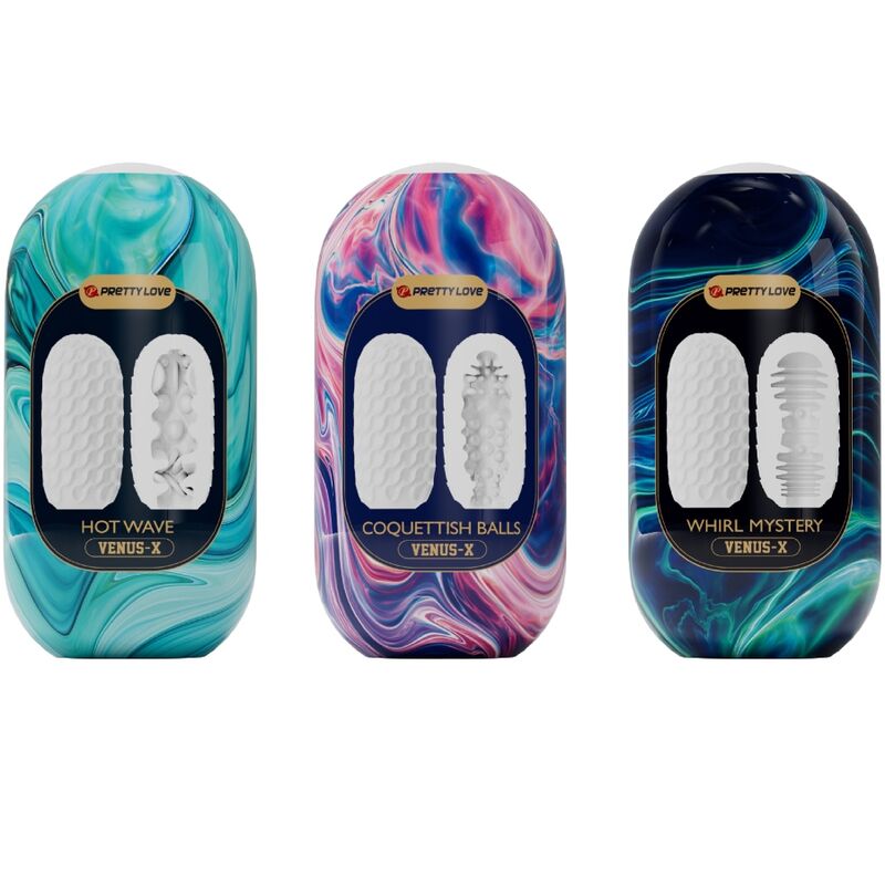 PRETTY LOVE - VENUS X 15 MASTURBADORES MASCULINOS SILICONA BLANCO - Imagen 3