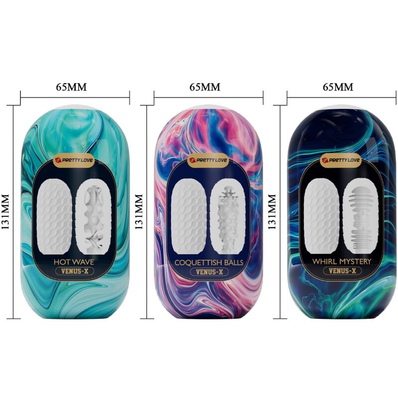PRETTY LOVE - VENUS X 15 MASTURBADORES MASCULINOS SILICONA BLANCO - Imagen 7