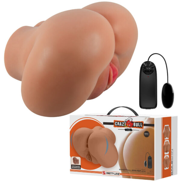 CRAZY BULL - LUNA TRASERO VIBRADOR CON VAGINA Y ANO REALÍSTICO NATURAL CONTROL REMOTO