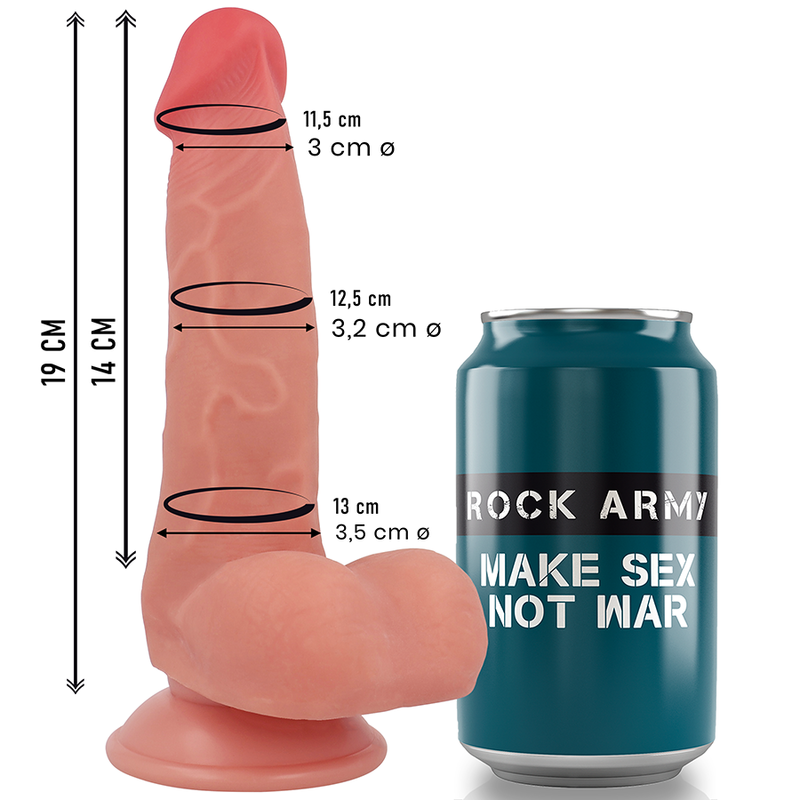 ROCKARMY - FOX DILDO REALISTA DDUAL DENSITY LIQUID SILICONE 19 CM -O- 3.2 CM - Imagen 4