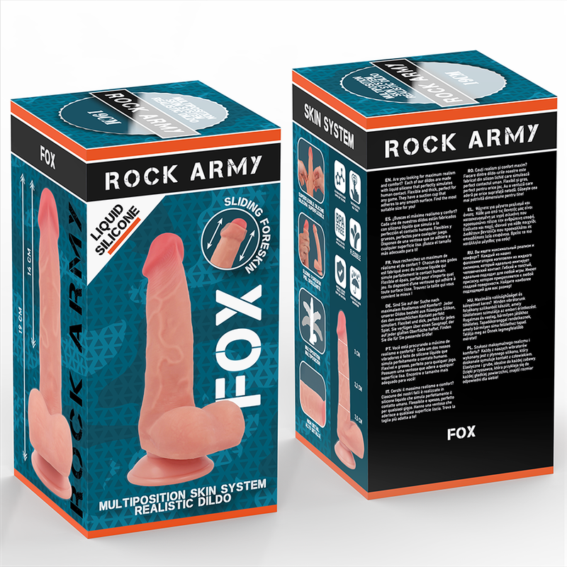 ROCKARMY - FOX DILDO REALISTA DDUAL DENSITY LIQUID SILICONE 19 CM -O- 3.2 CM - Imagen 9
