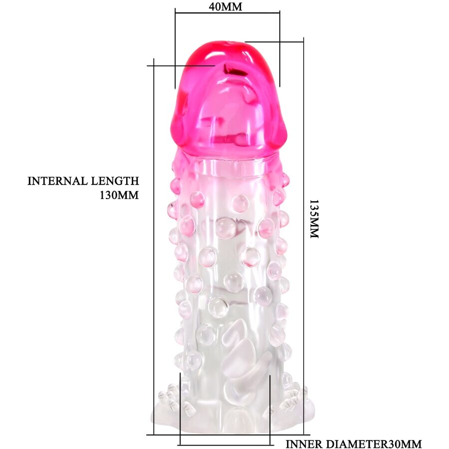 PRETTY LOVE - WILFORD FUNDA REALÍSTICA ALARGADORA CON RELIEVE PARA PENE ROSA - Imagen 6